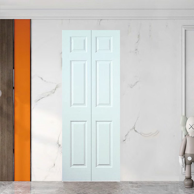 Pintu Primer Putih Beracuan Enam Panel Bifold